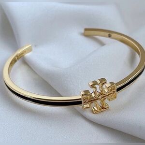 Tory Burch Britten Enamel cuff bracelet gold-plated brass NWT